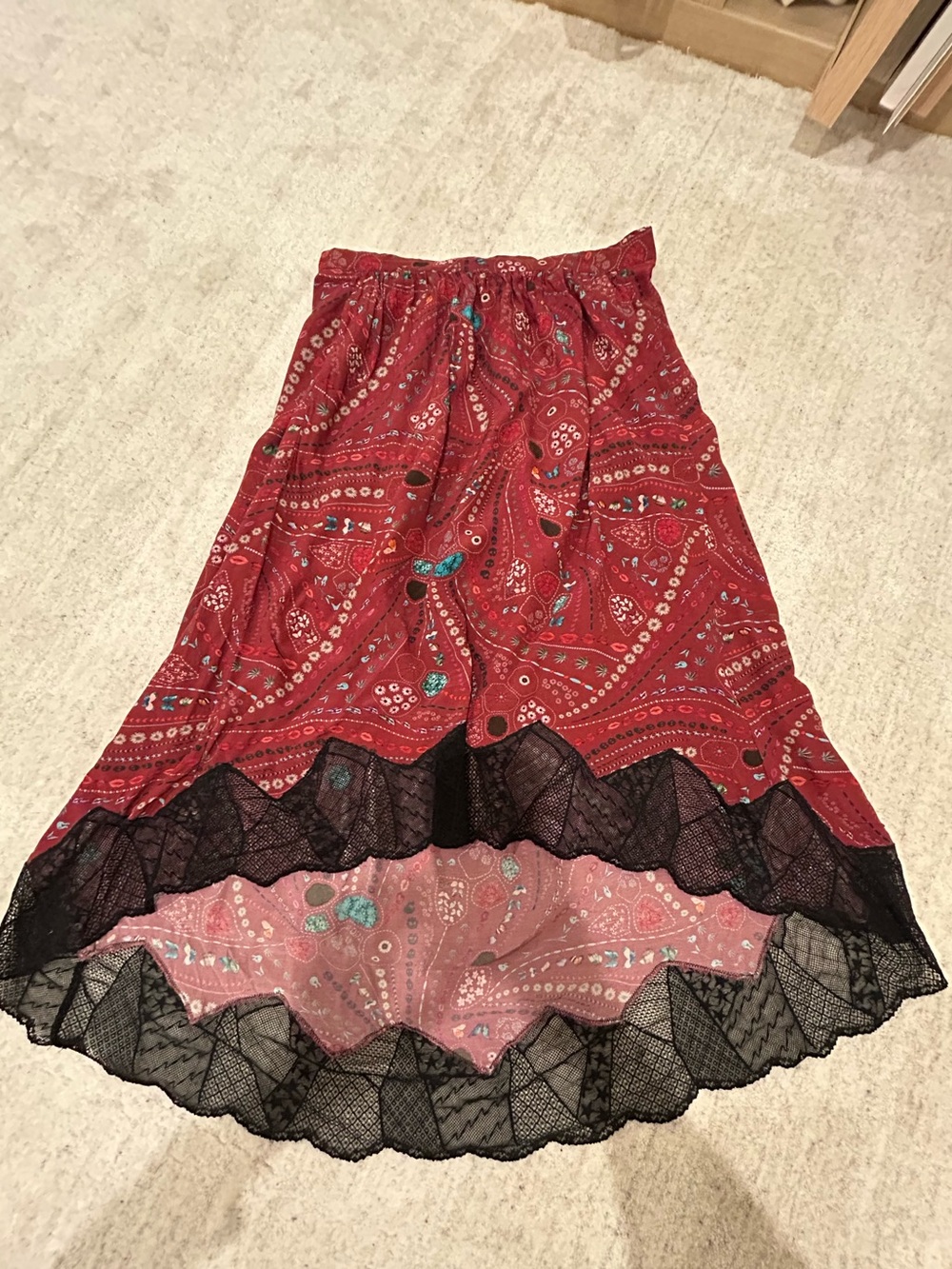 Zadig & Voltaire Joslin Psyche High-Low Lace Midi Skirt – Size 36